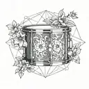 snare drum with flowers tattoo design idea