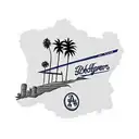 California love tattoo, include the dodgers logo with a palm tree, also add tupac tattoo design idea