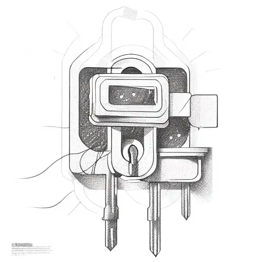 Lock with the Intial CJ in the middle tattoo design idea