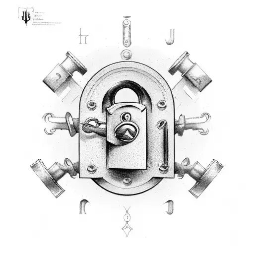 Lock with the Intial CJ in the middle tattoo design idea