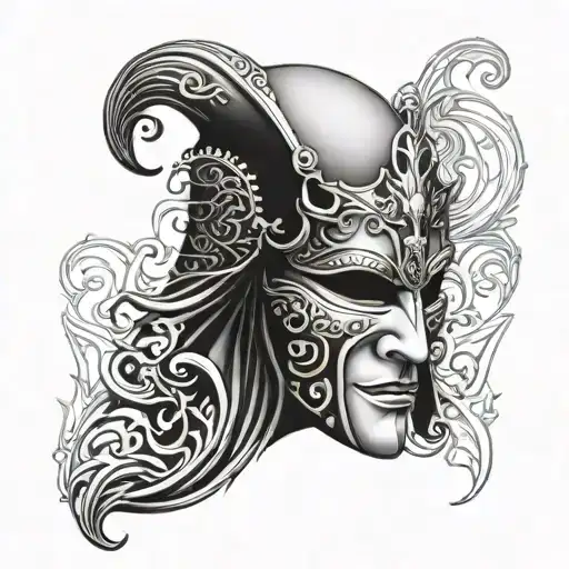 King Baldwin's Iv Mask arm tattoo design only mask no texture tattoo design idea