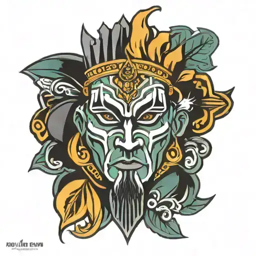King Baldwin's Mask arm band tattoo tattoo design idea