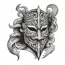 King Baldwin's Iv Mask arm tattoo design only mask tattoo design idea