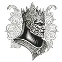 King Baldwin's Iv Mask arm tattoo design only mask no texture front tattoo design idea