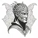 King Baldwin's Iv Mask arm tattoo design only mask no texture front tattoo design idea