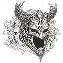 King Baldwin's Iv Mask arm tattoo design only mask no texture front tattoo design idea
