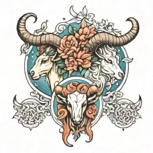 gemini aries taurus tattoo design idea