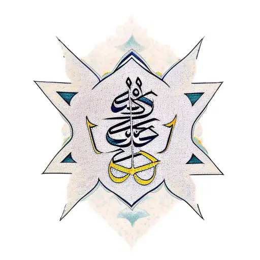 Arabic calligraphy of a meaningful word or phrase related to family tattoo design idea