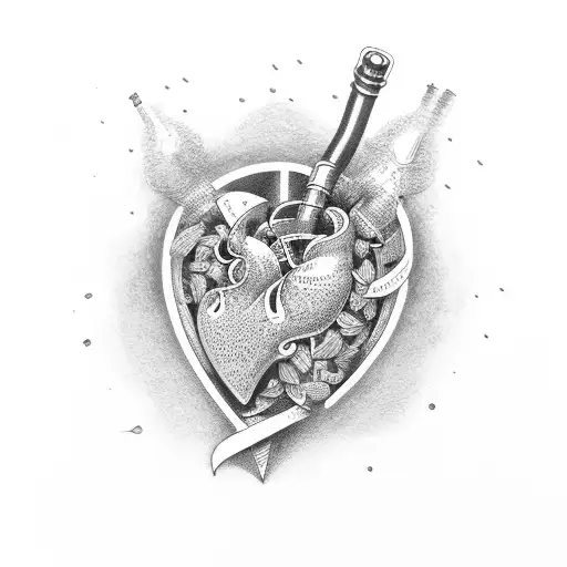 2 J's as a heart with an N in the middle tattoo design idea
