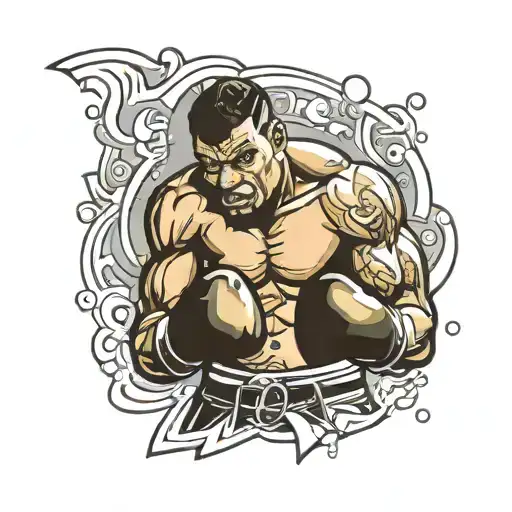 boxer boxing tattoo design idea