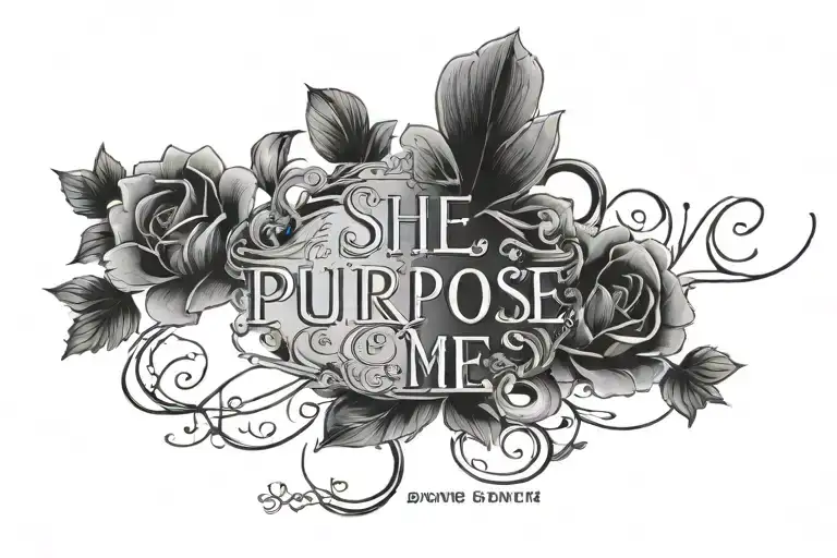 she gave me purpose ❤️ create this text tattoo design idea