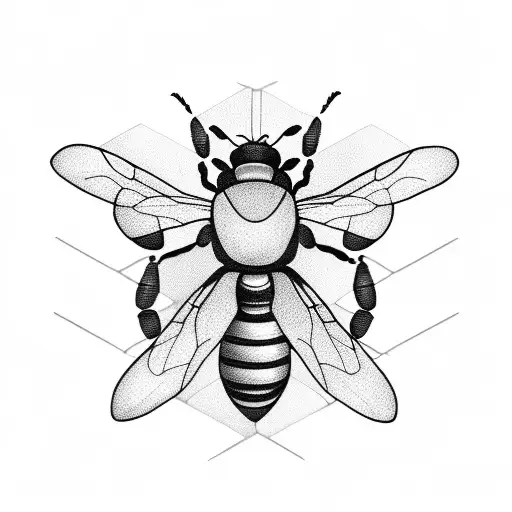 honeycomb and bees tattoo design idea