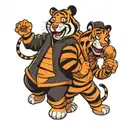 tigger and goofy wearing each others onesies  tattoo design idea