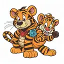 tigger and goofy wearing each others onesies  tattoo design idea