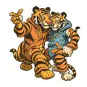 tigger and goofy wearing each others onesies  tattoo design idea