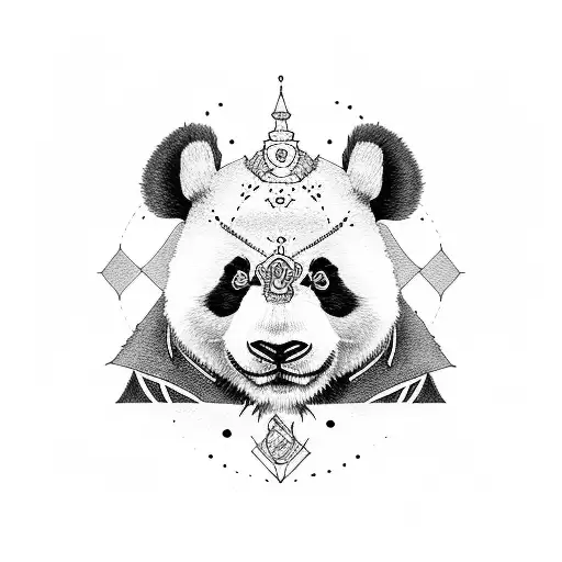 panda samurai  tattoo design idea