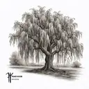 Willow tree with date underneath tattoo design idea