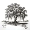 Willow tree with date underneath tattoo design idea