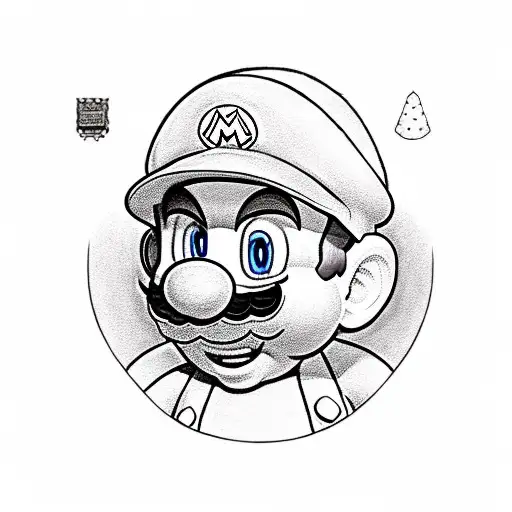 super Mario brother characters tattoo design idea