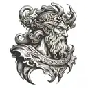 Poseidon Greece gods tattoo design idea