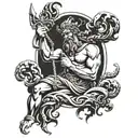 Poseidon Greece gods tattoo design idea