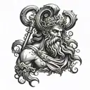 Poseidon Greece gods tattoo design idea