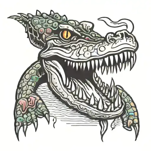 alligator claw marks and finger lakes  tattoo design idea
