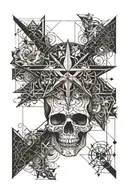 skull and southern cross tattoo design idea