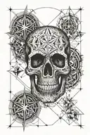 skull and southern cross tattoo design idea