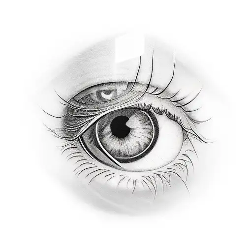 eye with reflection of a child tattoo design idea