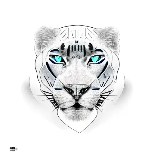 Panther  three quarter face tattoo design idea