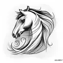 horse wave tattoo design idea