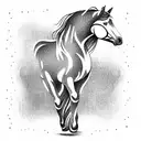 horse wave tattoo design idea