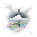 Christian Cross, Clouds. tattoo design idea