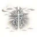 Christian Cross, Clouds. tattoo design idea