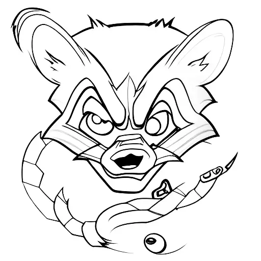 Sly cooper, racoon, small tattoo design idea
