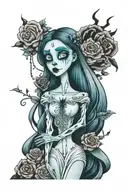 corpse bride tattoo design idea