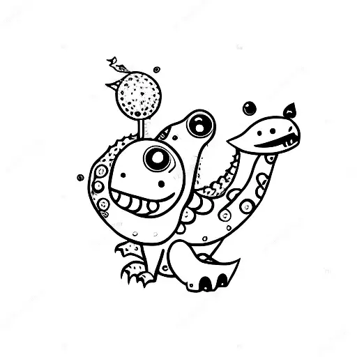 cute dino tattoo design idea