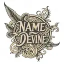 name Devine in script tattoo design idea