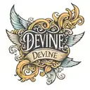 name Devine in script tattoo design idea