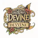 name Devine in script tattoo design idea