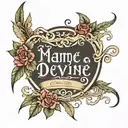 name Devine in script tattoo design idea