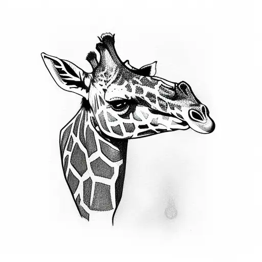 Incorporate a giraffe into a sketch-style tattoo with architectural lines and shapes tattoo design idea