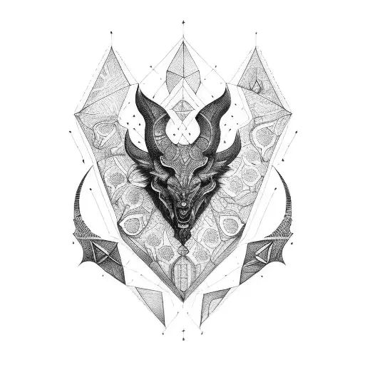 Create a blackwork tattoo combining elements of illyrian tattoo and architectural blueprints tattoo design idea