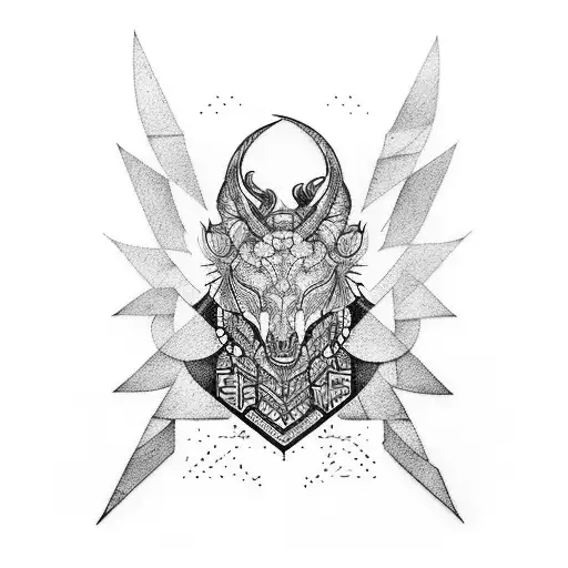 Create a blackwork tattoo combining elements of illyrian tattoo and architectural blueprints tattoo design idea