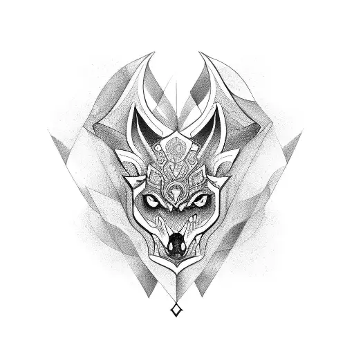 Create a blackwork tattoo combining elements of illyrian tattoo and architectural blueprints tattoo design idea
