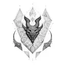 Create a blackwork tattoo combining elements of illyrian tattoo and architectural blueprints tattoo design idea