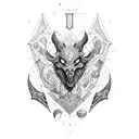 Create a blackwork tattoo combining elements of illyrian tattoo and architectural blueprints tattoo design idea