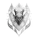 Create a blackwork tattoo combining elements of illyrian tattoo and architectural blueprints tattoo design idea