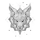 Create a blackwork tattoo combining elements of illyrian tattoo and architectural blueprints tattoo design idea